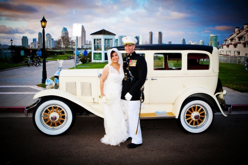Rolls Royce Bride and Groom San Diego Skyline Wedding San Diego Wedding Planner Shellie Ferrer