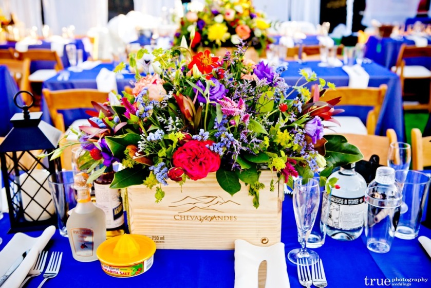 Floral Centerpeice in Wine Box San Diego Wedding Planner InStyle Event Planning