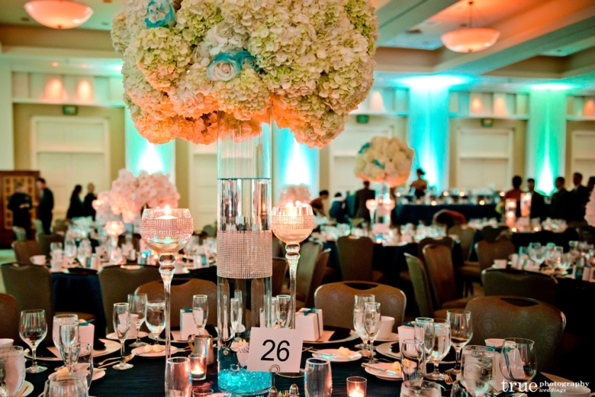 Ivory Hydrangeas Centerpiece InStyle Wedding & Event Planning Hyatt Regency La Jolla at Aventine