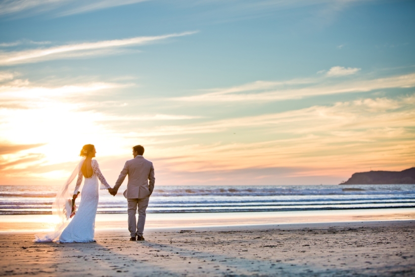 Bride & Groom Coronado Beach Sand Surf San Diego Wedding Planner InStyle Event Planning